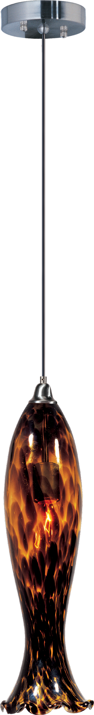 The Hue Mini Pendant features hand-blown colored glass with impressed vein textures that create visual interest. Its compact size and variety of available colors make it ideal for mixing and matching in multiples.