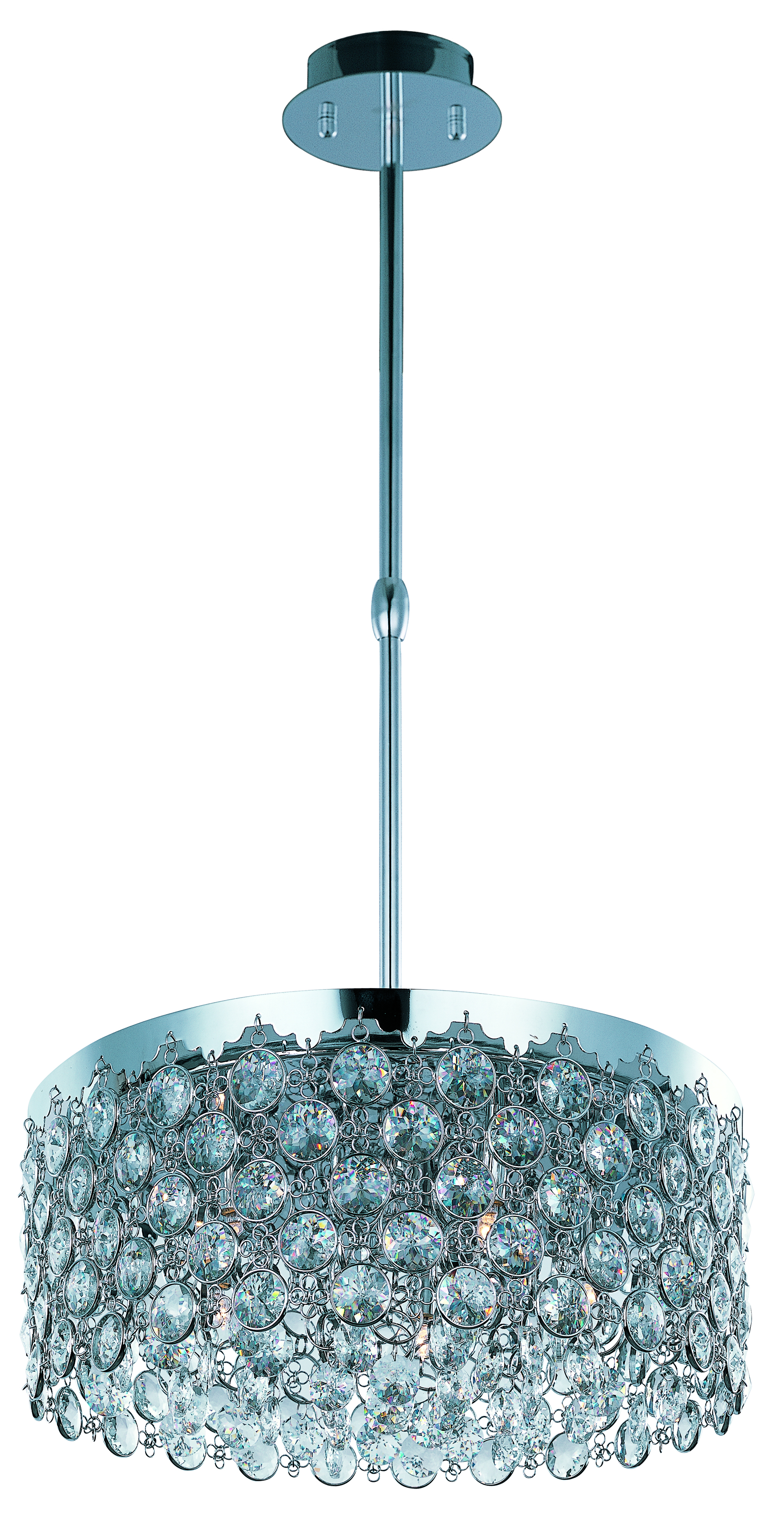 chrome light bezels on Dazzle 5 Light Pendant Single Pendant Maxim Lighting