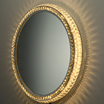 24" Round Crystal LED Mirror