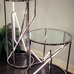 Trapezoid LED End Table
